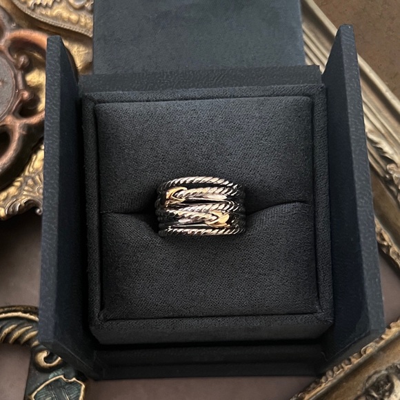 DAVID YURMAN • Double 18K Gold X Crossover Ring - Picture 13 of 13
